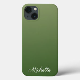 Funda Para iPhone 13 Estuche para iPhone de color verde oscuro Funda-ma