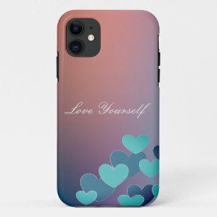 Funda Para iPhone 11 Estuche para iPhone de corazones azules de patrón