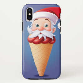 Funda Para iPhone X Estuche para iPhone de crema de hielo de Santa Cla