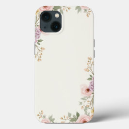 Funda Para iPhone 13 Estuche para iPhone de elegancia floral suave