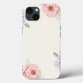 Funda Para iPhone 13 Estuche para iPhone de elegancia floral suave