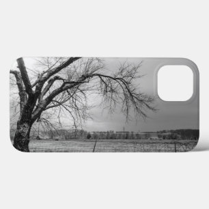 Funda Para iPhone 13 Estuche para iPhone de escala de grises del árbol