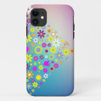 Estuche para iPhone de flores de varios colores
