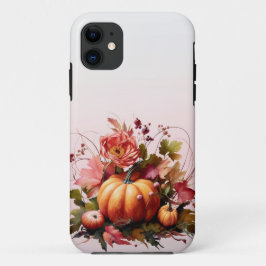 Funda Para iPhone 11 Estuche para iPhone de flores y calabazas de otoño