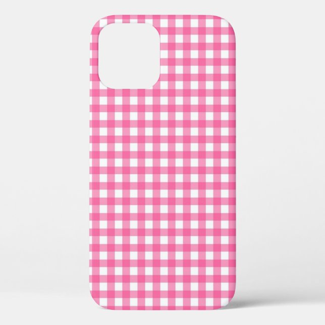 Funda De Case-Mate Para iPhone Estuche para iPhone de Gingham rosa (Reverso )