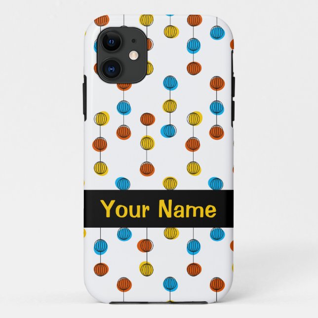 Funda De Case-Mate Para iPhone Estuche para iPhone de Globe Lines "Name" (Reverso)