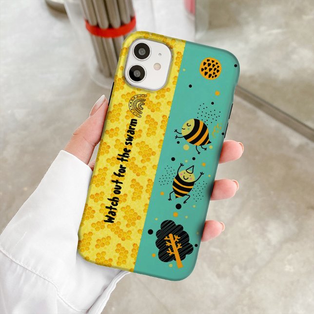 Funda De Case-Mate Para iPhone Estuche para iPhone de hermosas abejas amarillas (Lovely yellow honeybees iPhone Case)