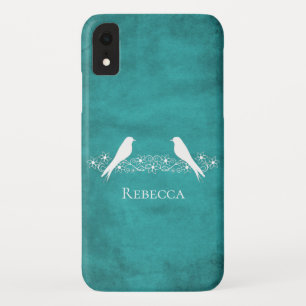 Funda Para iPhone XR Estuche para iPhone de Lovebirds Floral Vine verde
