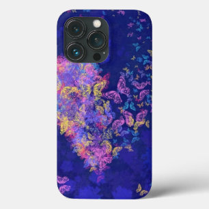 Funda Para iPhone 13 Pro Estuche para iPhone de mariposa cardíaca