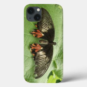 Funda Para iPhone 13 Estuche para iPhone de mariposa dorada y roja de b