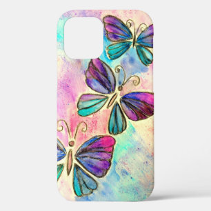 Funda Para iPhone 12 Estuche para iPhone de mariposas coloridas
