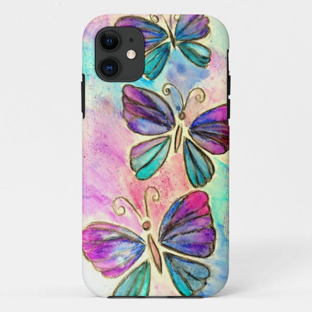 Funda De Case-Mate Para iPhone Estuche para iPhone de mariposas voladoras (Reverso)