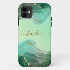 Funda Para iPhone 11 Estuche para iPhone de mármol verde esmeralda
