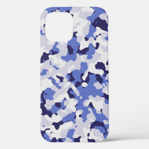 Funda Para iPhone 12 Estuche para iPhone de patrón de camuflaje azul Fu