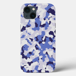 Funda Para iPhone 13 Estuche para iPhone de patrón de camuflaje azul Fu