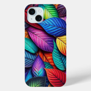 Funda Para iPhone 15 Mini Estuche para iPhone de patrón de hoja de colores d