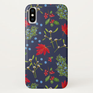 Funda Para iPhone X Estuche para iPhone de patrón de plantas botánicas
