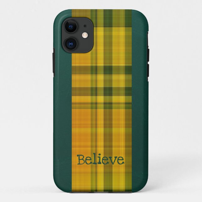 Funda De Case-Mate Para iPhone Estuche para iPhone de patrón dorado-verde (Reverso)