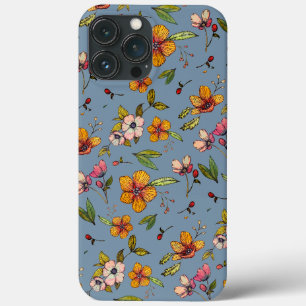 Funda Para iPhone 13 Pro Max Estuche para iPhone de patrón floral otoñal