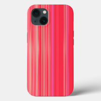 Estuche para iPhone de patrón rayado rojo y rosa F