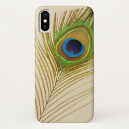 Funda Para iPhone X Estuche para iPhone de plumas de pavo real