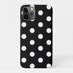 Funda Para iPhone 11 Pro Estuche para iPhone de punto de polka blanco y neg