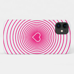 Funda Para iPhone 11 Estuche para iPhone de rayas blancas rosadas Coraz