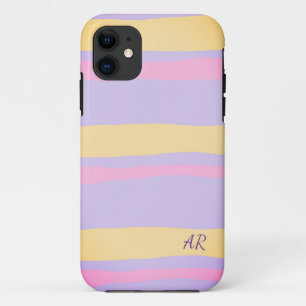 Funda Para iPhone 11 Estuche para iPhone de rayas onduladas color púrpu