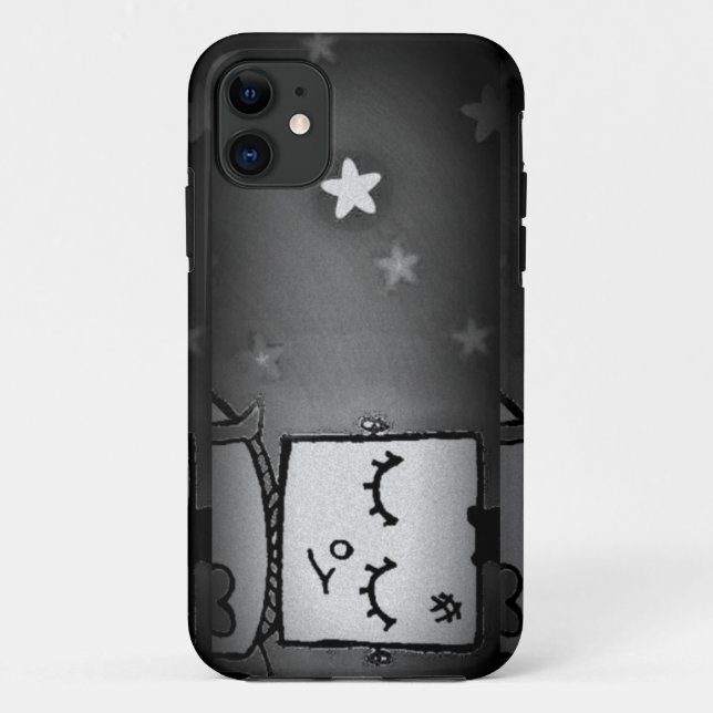 Funda De Case-Mate Para iPhone Estuche para iPhone de robot blanco y negro (Reverso)