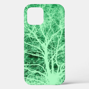 Funda Para iPhone 12 Estuche para iPhone de silueta verde de árbol Fun