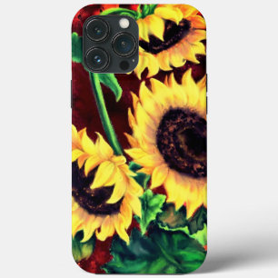 Funda Para iPhone 13 Pro Max Estuche para iPhone de tres girasoles