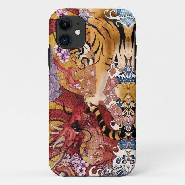 Funda De Case-Mate Para iPhone Estuche para iPhone - Dragón vs Tigre (Reverso)