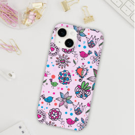 Funda Para iPhone 14 De Case-Mate Estuche para iPhone dulce Birdsong floral rosa