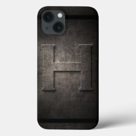 title_seo2 Estuche para iphone en Metalizado negro H monogram
