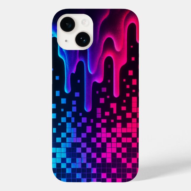 Funda De Case-Mate Para iPhone Estuche para iPhone estético Pixel Melt Glitch (Reverso )