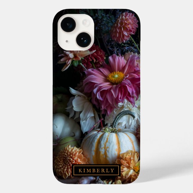 Funda De Case-Mate Para iPhone Estuche para iPhone Fall Flowers y Pumkins (Reverso )