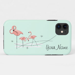 Funda Para iPhone 11 Estuche para iPhone Flamingo Ocean Aqua Trio