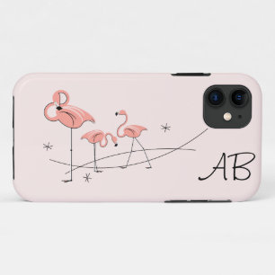 title_seo2 Estuche para iPhone Flamingos Trío rosa 'Monograma