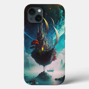 Funda Para iPhone 13 Estuche para iPhone Floating Castle Ship Fantasy F