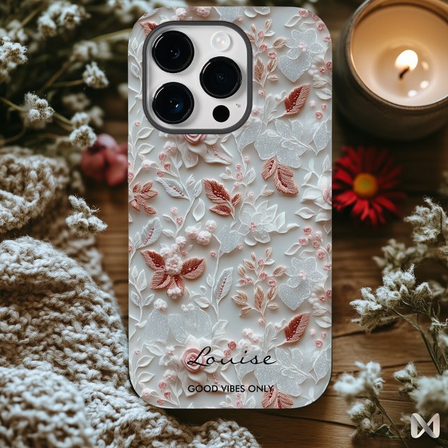 Funda De Case-Mate Para iPhone Estuche para iPhone floral bordado personalizado (Subido por el creador)