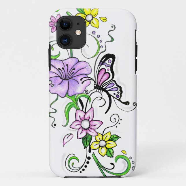 Funda De Case-Mate Para iPhone Estuche para iPhone Floral Butterfly Funda-Mate (Reverso)
