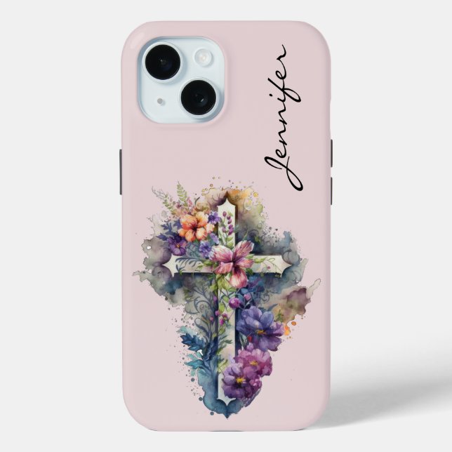 Funda De Case-Mate Para iPhone Estuche para iPhone Floral Religioso personalizado (Reverso )
