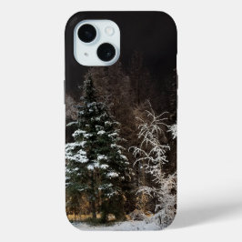 Funda Para iPhone 15 Estuche para iPhone Frosty Black Winter Forest