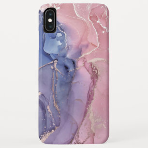 XS Max Estuche para iPhone Funda de mármol rosa y azul