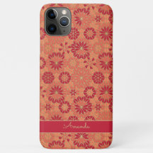 Estuche para iPhone Funda de patrón rojo y Naranja