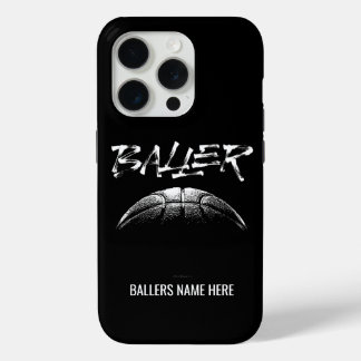 Funda Para iPhone 15 Pro Estuche para iPhone Funda-Mate Baller (baloncesto)