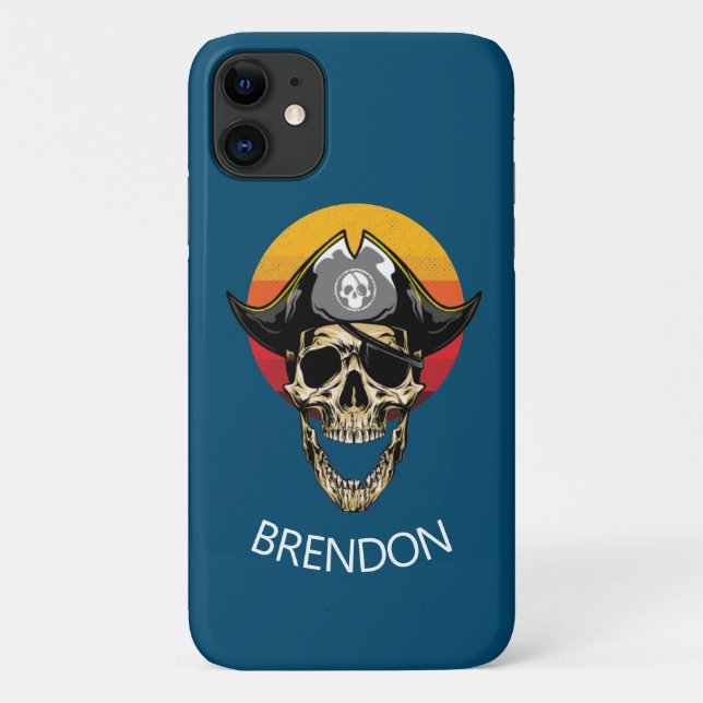 Funda De Case-Mate Para iPhone Estuche para iPhone Funda-Mate Blue Pirate Skull (Reverso)