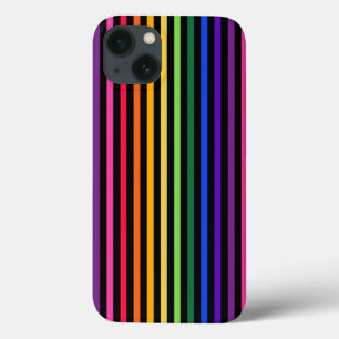 Funda Para iPhone 13 Estuche para iPhone Funda-Mate con rayas arcoiris 