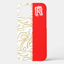 Estuche para iPhone Funda-Mate de Monograma Rojo d