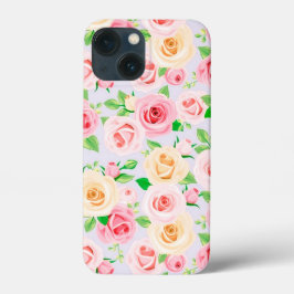 Funda Para iPhone 13 Mini Estuche para iPhone Funda-Mate de rosas blancas